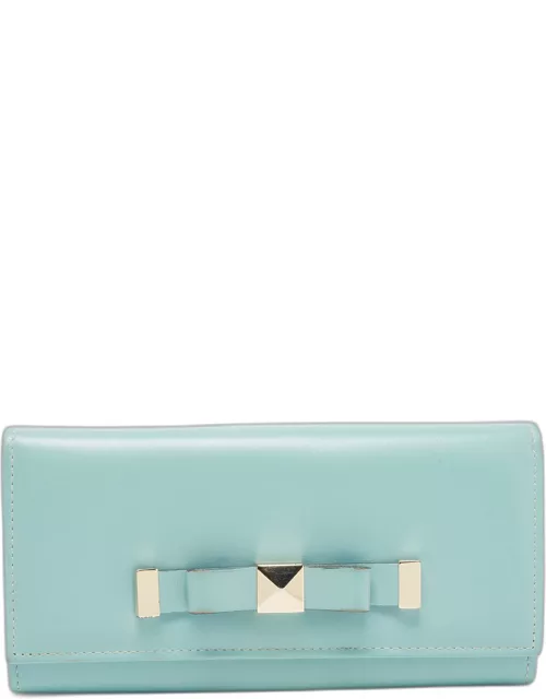 Valentino Green Leather Flap Continental Wallet