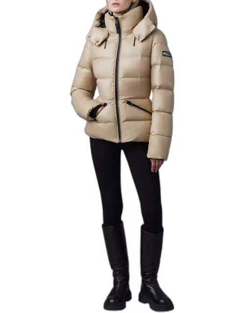 Madalyn Lustrous Light Down Jacket with Hood