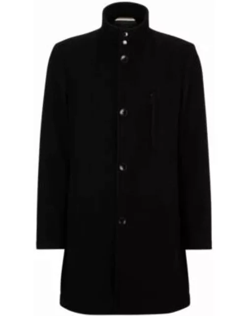 Slim-fit coat in a wool blend- Black Men's Formal Coat