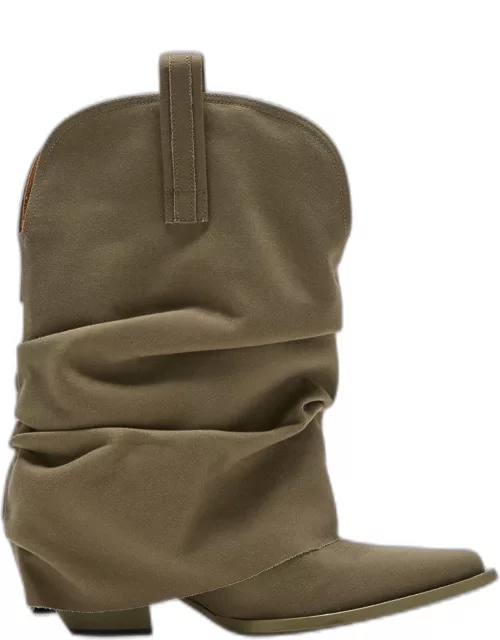 Suede Slouchy Cowboy Boot