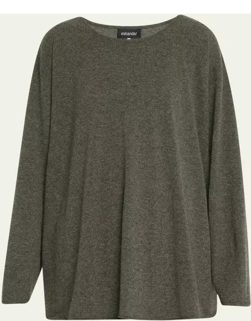 Side-Panelled A-Line Bateau Neck Sweater (Mid Plus)