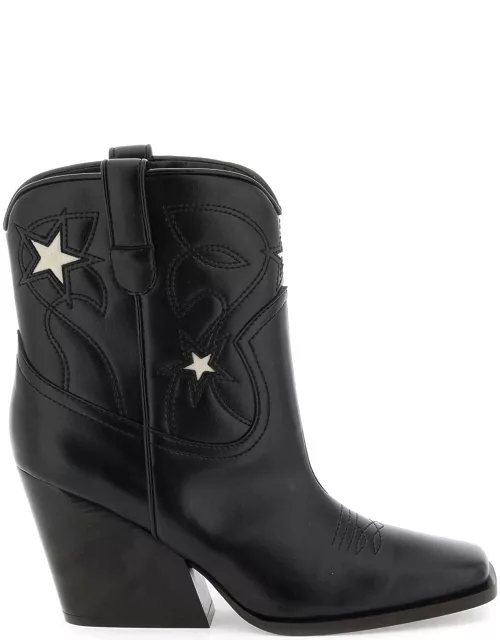 Stella McCartney Texan Ankle Boots With Star Embroidery