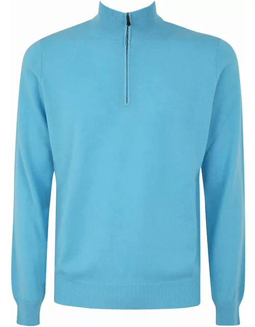 Filippo De Laurentiis Wool Cashmere Long Sleeves Half Zipped Sweater