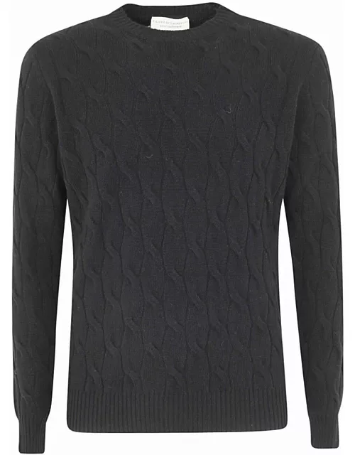 Filippo De Laurentiis Wool Cashmere Long Sleeves Crew Neck Sweater With Braid