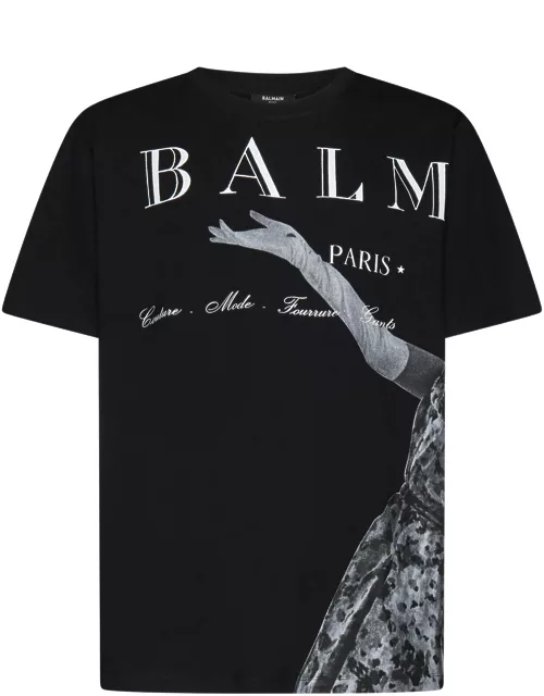 Balmain Black Cotton T-shirt