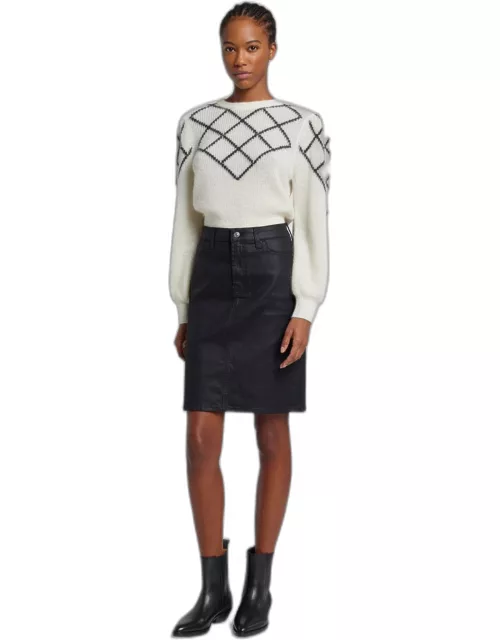 Coated Easy Pencil Skirt in Rabbit Hole