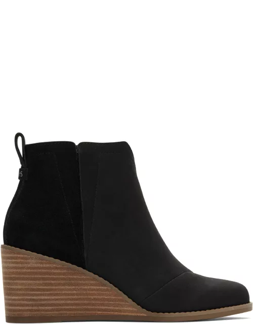 TOMS Women's Black Leather Suede Clare Boot