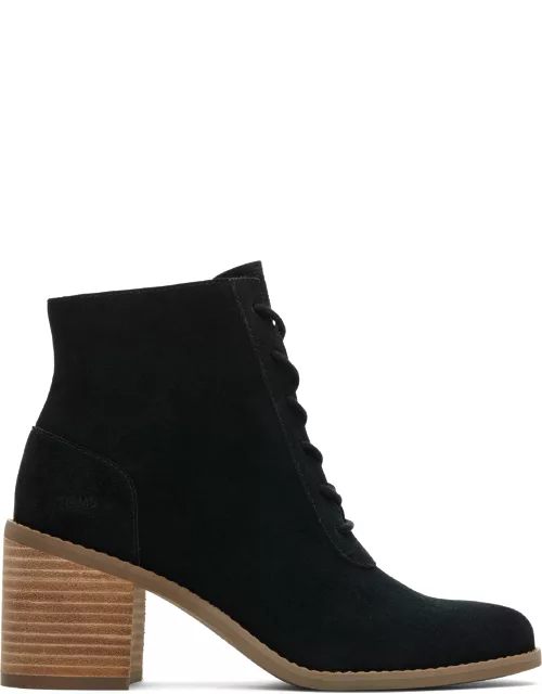 TOMS Women's Black Suede Evelyn Lace-Up Boot