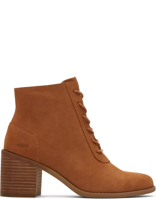 TOMS Women's Brown Suede Evelyn Lace-Up Boot