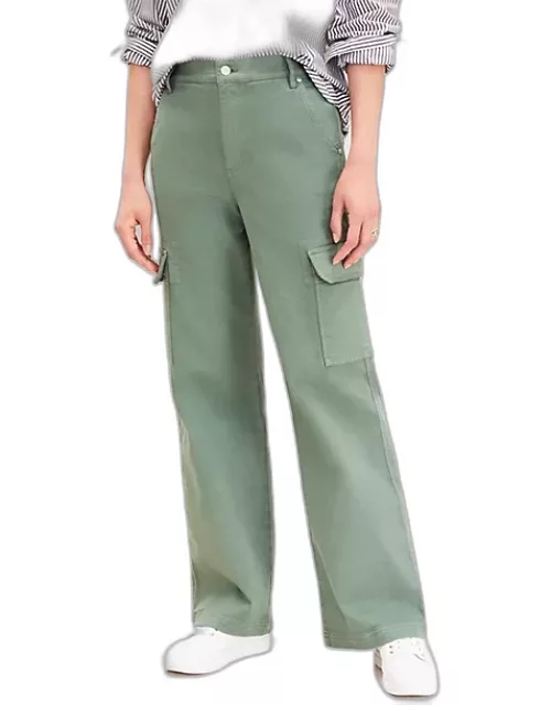 Loft Curvy High Rise Wide Leg Utility Jeans in Mountain Rosemary