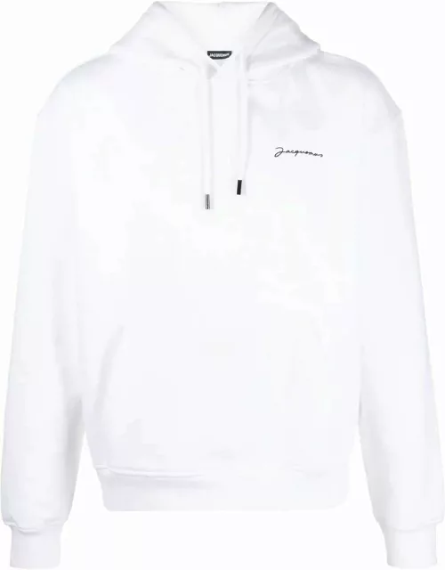 White Le brodé hooded sweatshirt with embroidered logo