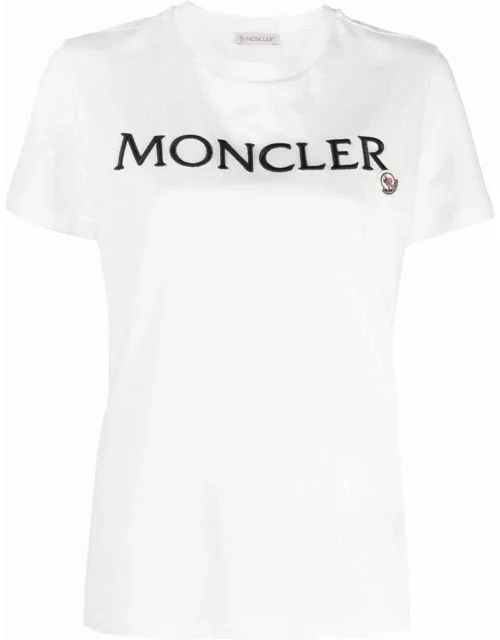 White T-shirt with embroidered logo