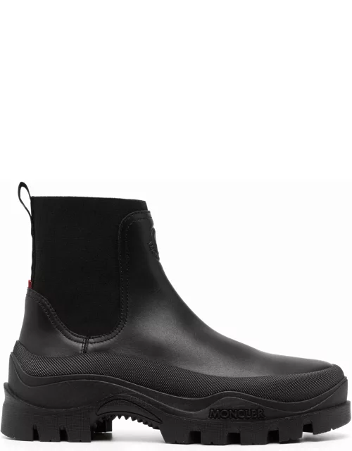 Black rubberized ankle boot