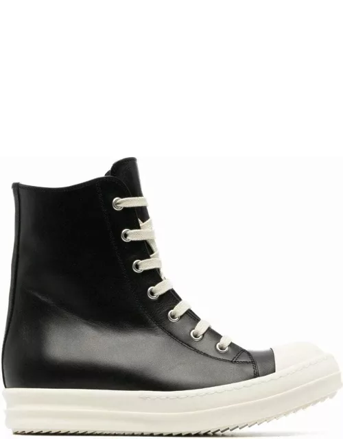Black leather high-top Sneaker