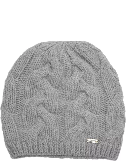 Herno Cable-knit Wool Beanie - Grey