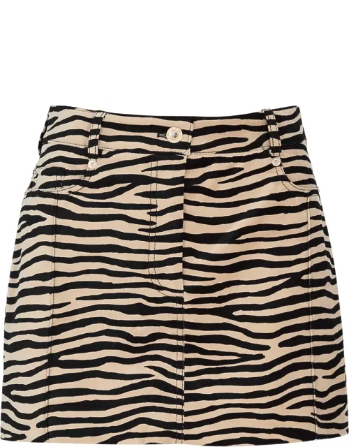 Rabanne Tiger-print Velvet Mini Skirt - Black