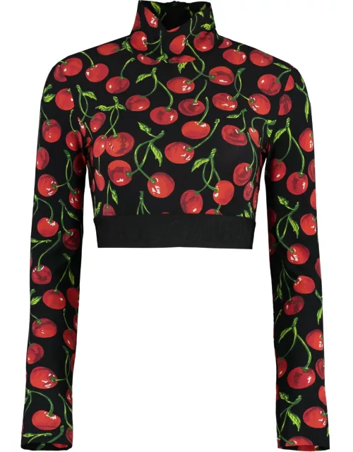 Dolce & Gabbana Long Sleeve Crop Top