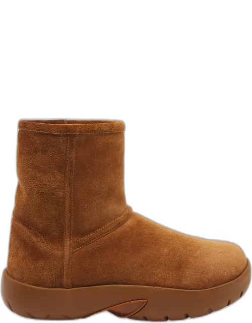 Snap Suede Chunky Ankle Boot