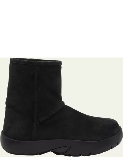 Snap Suede Chunky Ankle Boot