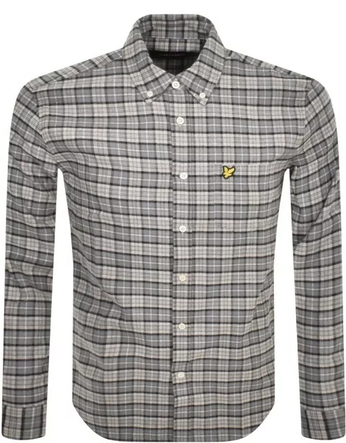 Lyle And Scott Check Flannel Shirt Grey