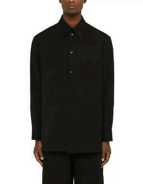 Black wool long sleeves shirt
