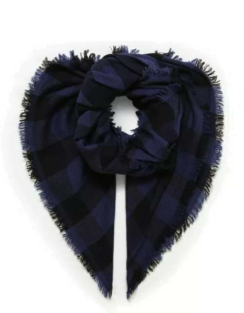 Navy/black check scarf
