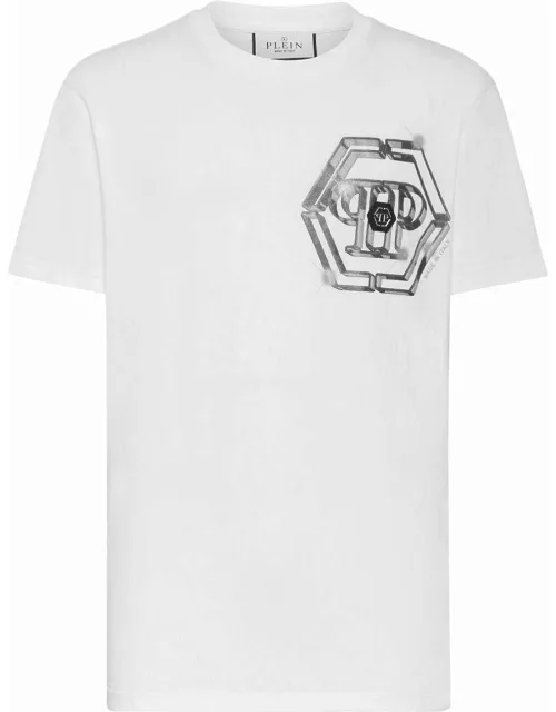 White T-shirt with logo print on the back