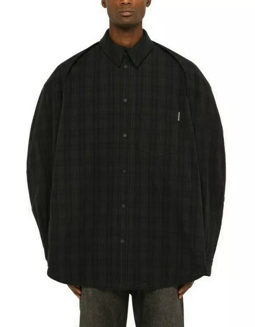 Checked shirt with removable sleeve