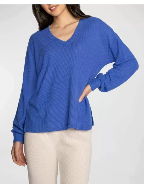 The Remix V-Neck Waffle Thermal Pajama Top