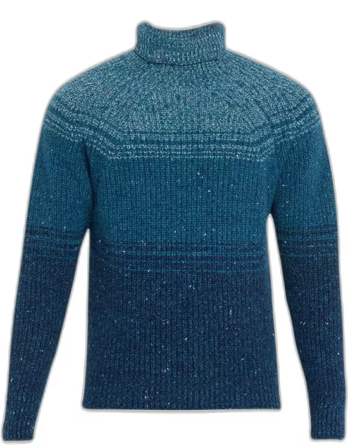 Men's Wool-Cashmere Landscape Boatbuilder Turtleneck Sweater