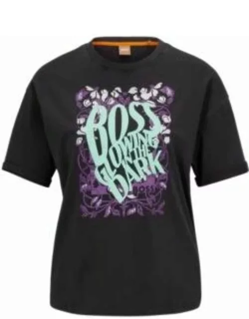 Relaxed-fit T-shirt with glow-in-the-dark artwork- Black Women's T-Shirt