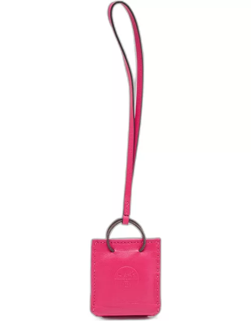 Hermes Pink Milo Lambskin & Swift Leather Bag Char
