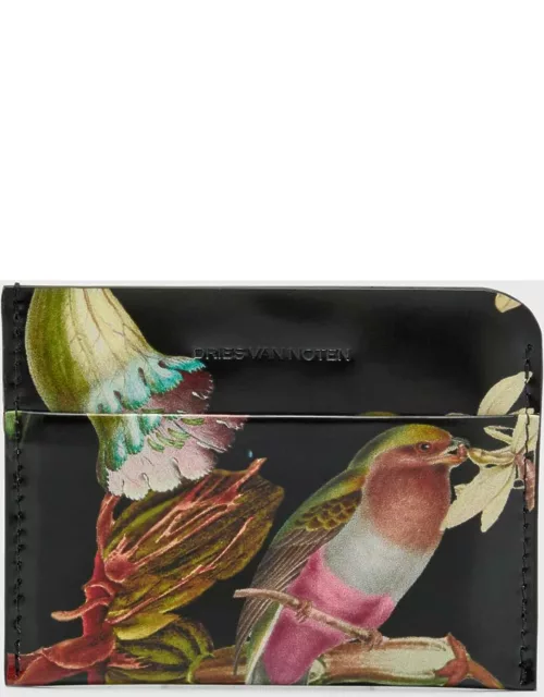 Men's Botanical Composition Leather Card Holder