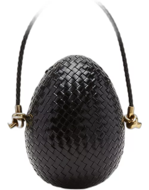 Egg Intrecciato Leather Top-Handle Bag