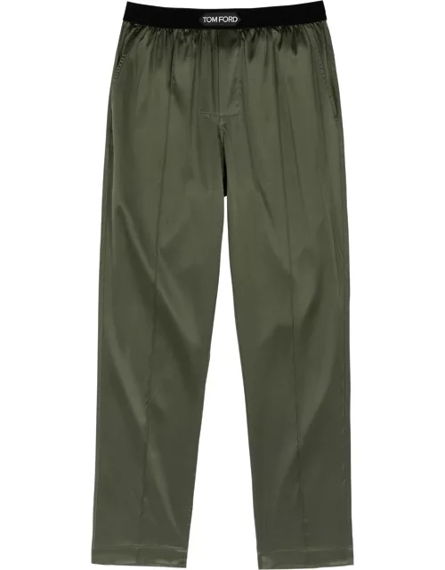 Tom Ford Stretch-silk Satin Pyjama Trousers - Green