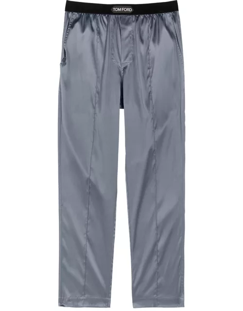 Tom Ford Stretch-silk Satin Pyjama Trousers - Grey