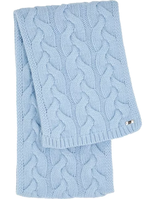 Herno Comfy Infinity Cable-knit Wool Scarf - Blue