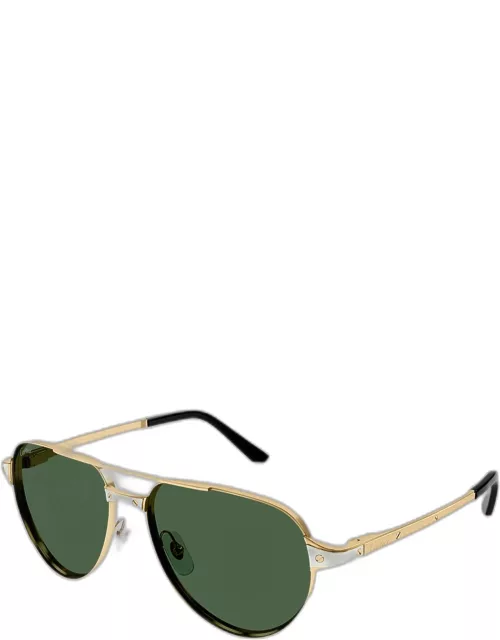 Men's CT0425SM Metal Aviator Sunglasse
