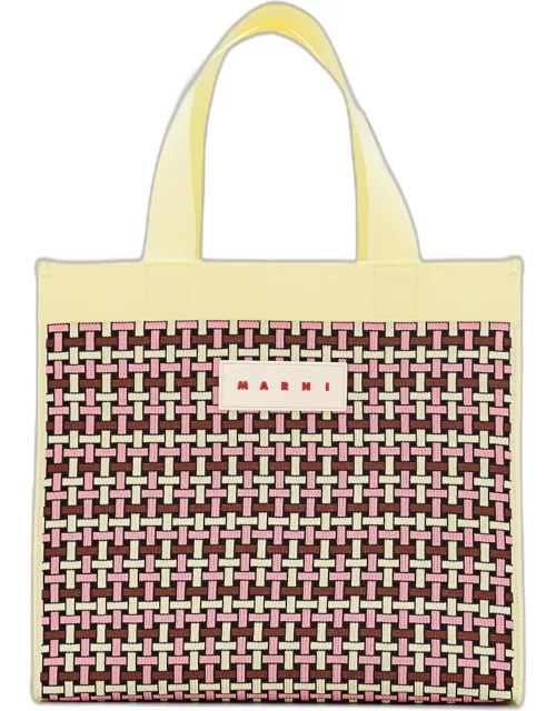 Marni Medium Knit Jacquard Shopping Bag
