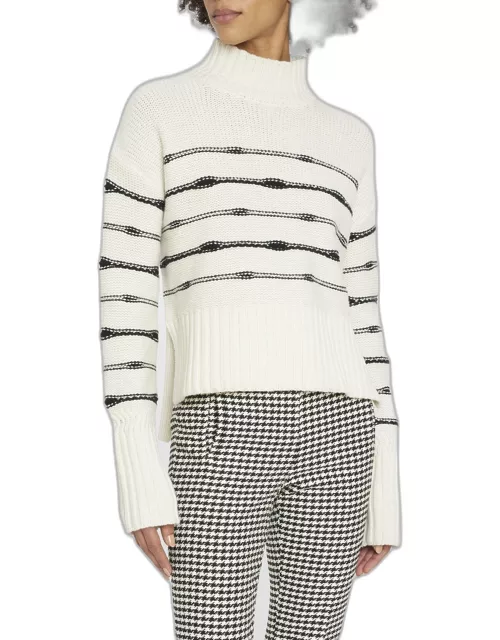 Viori Striped Mock-Neck Sweater
