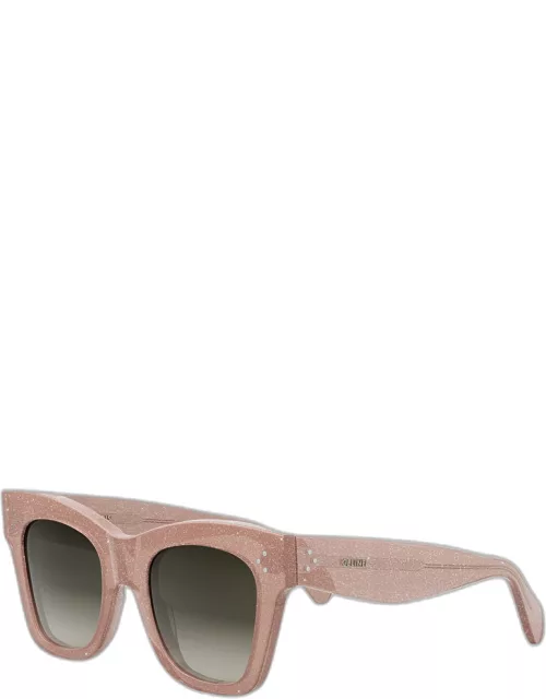 Glittery Bold Acetate Cat-Eye Sunglasse