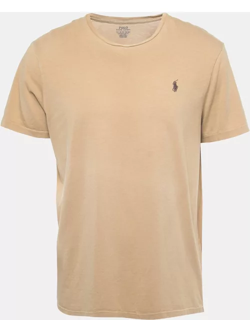 Polo Ralph Lauren Beige Cotton Custom Slim Fit T-Shirt