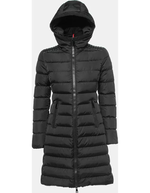 Moncler Black Nylon Quilted Hooded Down Jacket