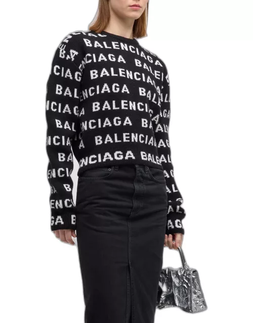 Bal Horizontal Allover Cropped Sweater