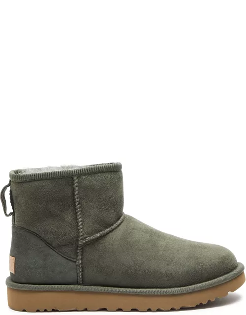Ugg Classic Mini Regenerate Suede Ankle Boots - Green