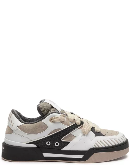 Dolce & Gabbana New Roma Panelled Suede Sneakers - White