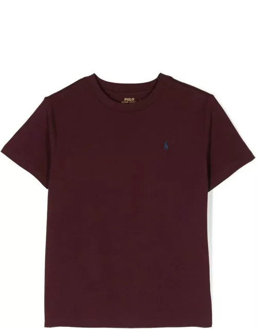 Ralph Lauren Wine Red Short-sleeved T-shirt With Pony