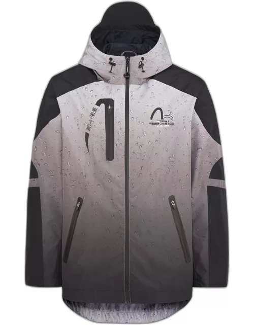 3D Raindrop Print Trail Windbreaker Jacket