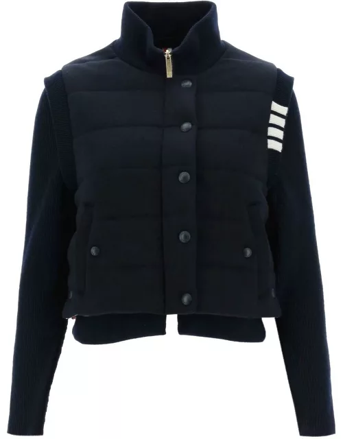 THOM BROWNE 4-Bar reversible knitted jacket