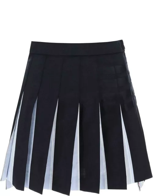 THOM BROWNE 4-Bar pleated mini skirt